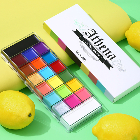 UCANBE 20 couleurs visage corps peinture huile sûr enfants Flash tatouage peinture Art Halloween fête maquillage déguisement beauté Palette ► Photo 1/6