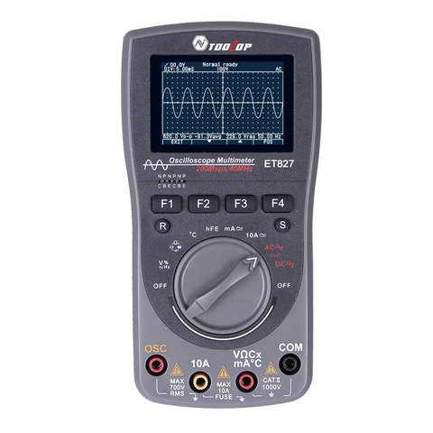 ToolTop-Oscilloscope numérique Intelligent 2 en 1, Oscilloscope 40MHz 200msp/S, 6000 nombres vrai RMS avec multimètre automatique grappin analogique ► Photo 1/6