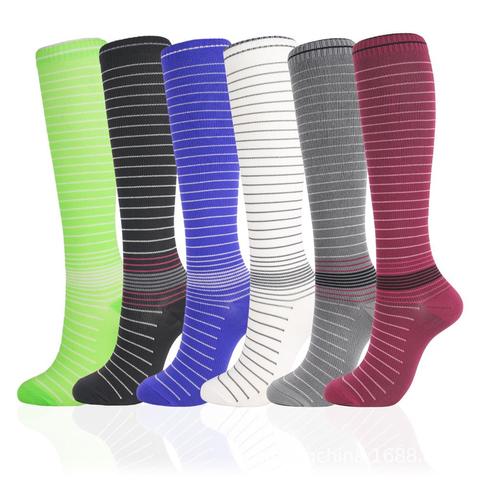 Chaussettes de Compression course gymnase cyclisme Football sport bas pour hommes femmes jambe soutien infirmière randonnée athlètes pilote voyage ► Photo 1/6