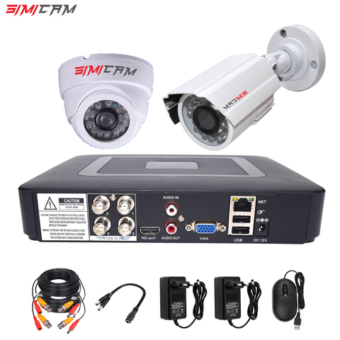 4CH DVR CCTV système de caméra de sécurité AHD caméras Kit 1200TVL 2 pièces dôme balle infrarouge 1080P 2MP 5in1 DVR ensemble de Surveillance vidéo ► Photo 1/6