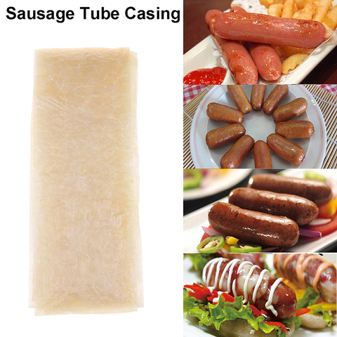 Boîtiers de saucisses comestibles 34mm x 2.5m, emballage en Tube de porc pour Hot Dog, Hamburger, outils de saucisses ► Photo 1/6