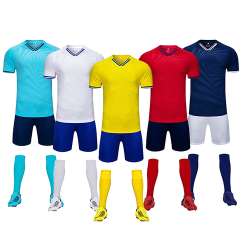 Adulte enfants Football maillots garçons et filles Football vêtements ensembles à manches courtes enfants Football uniformes Football survêtement Jersey ► Photo 1/6