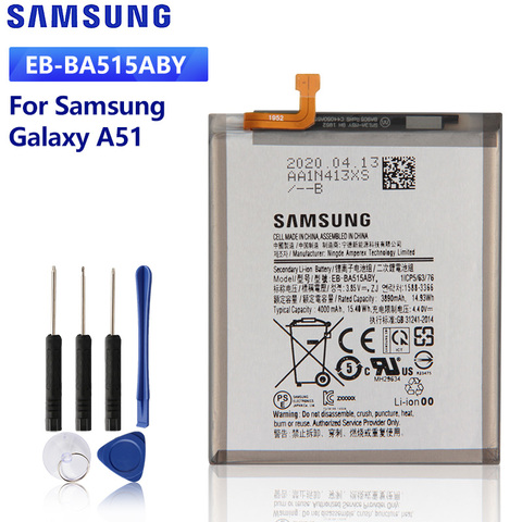 Batterie de remplacement d'origine SAMSUNG EB-BA515ABY pour Samsung Galaxy A51 SM-A515 SM-A515F/DSM Batteries de téléphone authentiques 4000mAh ► Photo 1/6