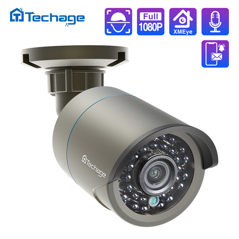 Techage H.265 1080P Audio son POE IP caméra 2MP étanche extérieure vidéo CCTV Surveillance de sécurité ONVIF pour système POE NVR ► Photo 1/6