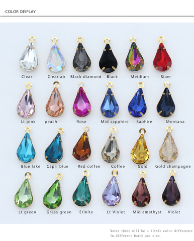 20 pcs/lot gouttes d'eau forme unique trou connecteur strass cristal pendentif de charme pour bricolage bijoux vêtements accessoires faisant ► Photo 1/3