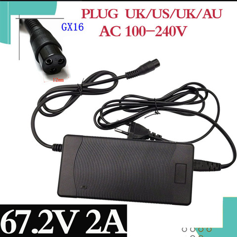 Chargeur 67.2V 2a pour scooter électrique harley citycoco, 67.2V 2a, sortie haute qualité, 60V, prix le plus bas, livraison gratuite ► Photo 1/6