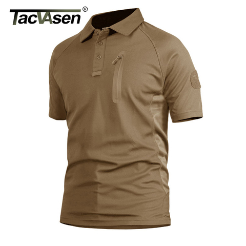 TACVASEN Tactique Hommes T Shirt Respirant Transpiration Combat Hommes Top Militaire Rapide Séchage rapide Turn-Down Collar T-Shirts TD-YCXL-017 ► Photo 1/6