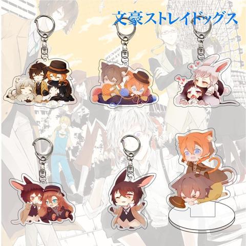 Bungou-porte-clés pour chiens, porte-clés Double face, en acrylique, personnages Dazai Osamu Nakahara Chuya, breloque pour sac bibelots ► Photo 1/6