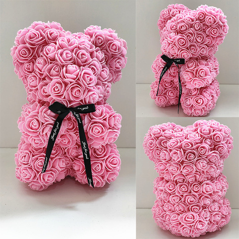 Ours en peluche en Roses 25cm, ourson en peluche, dans boîte cadeau ► Photo 1/6