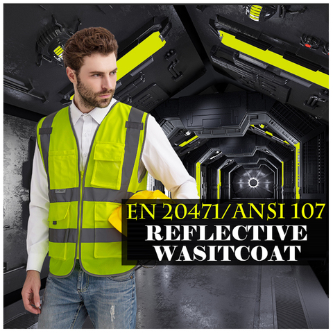 Gilet réfléchissant pour moto, avec bretelles réfléchissantes, pour la course de nuit, cyclisme, vêtements fluorescents, gilet de Protection, gilet de sécurité ► Photo 1/6