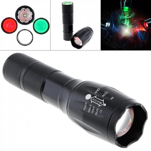 Mini lampe de poche étanche à lumière LED, haute puissance, Zoomable, 3 couleurs, torche Super lumineuse, 5 Modes, équipement d'éclairage pour Camping, vélo ► Photo 1/6