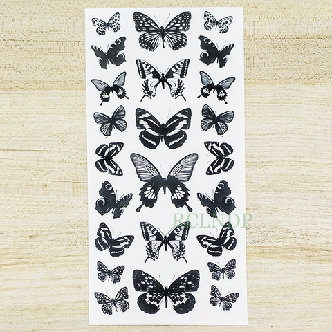 Autocollant de Tatouage temporaire imperméable papillon faux Tatto Flash amour plume Tatoo jambe bras main pied Tatouage pour fille femmes dame ► Photo 1/6