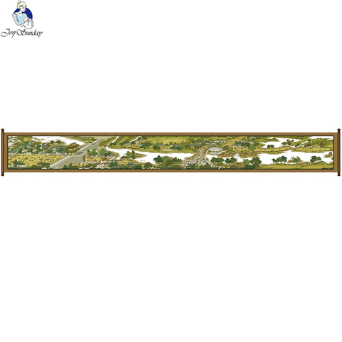 Scène de Riverside au Festival de Qingming (6), ensemble de points de croix, image classique chinoise, ensemble de broderie sur toile 14ct 11ct pour bricolage ► Photo 1/6