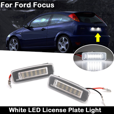 2 pièces pour Ford Focus MK1 1998-2005 haute luminosité blanc éclairage de plaque d'immatriculation LED plaque d'immatriculation lampe ► Photo 1/6