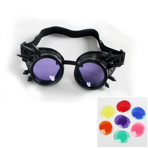 Paire de lunettes colorées unisexes, verres gothiques Vintage, soudage Punk Steampunk, Cool ► Photo 1/5