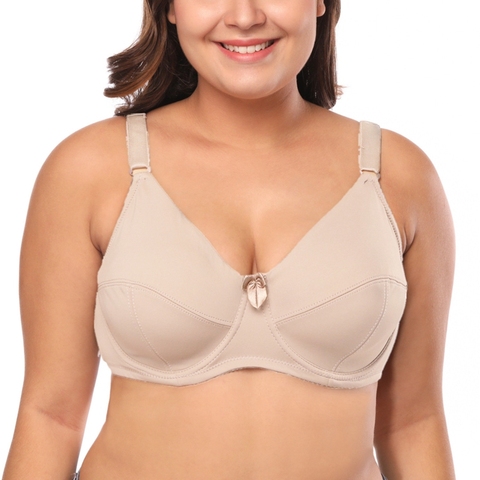 Grande Taille Femmes Soutien-Gorge Emboitant Confort Mère sous-vêtements Classiques Soutien-Gorge Minimiseur Solide Lingerie Grande Tasse C D DD DDD E F TAILLE 36-48 ► Photo 1/6