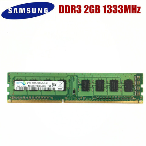 Samsung – mémoire de serveur d'ordinateur de bureau, modèle DDR3, capacité 2 go 2 go 2 go, fréquence d'horloge 1333/1333MHZ, RAM pc3-10600u, 1R/2RX8 ► Photo 1/2