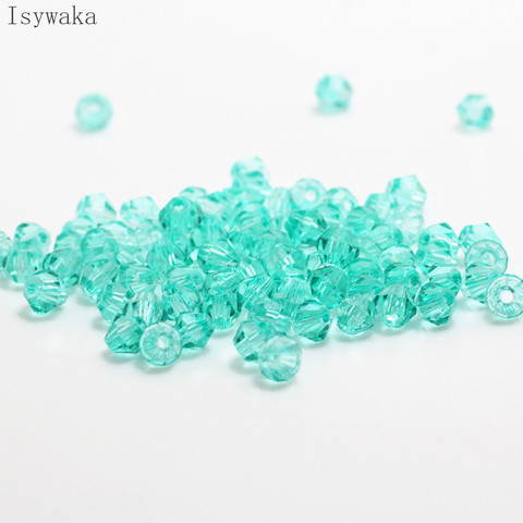 Isywaka – perles de cristal bleu lac clair, 100 pièces de 4mm d'autriche, perles de charme en verre, perle d'espacement ample pour la fabrication de bijoux à faire soi-même ► Photo 1/5