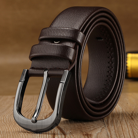 Hommes ceinture de haute qualité en cuir de luxe sangle hommes ceintures pour hommes Classice Vintage boucle ardillon ceinture Cinto Masculino Pasek Do Spodni ► Photo 1/6