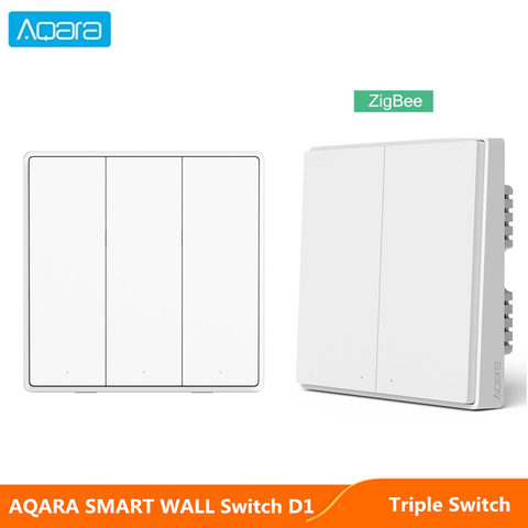 Aqara interrupteur mural intelligent D1 Zigbee interrupteur de lumière sans fil clé avec fil de feu neutre Triple pour Xiaomi mijia maison intelligente Mi maison ► Photo 1/6