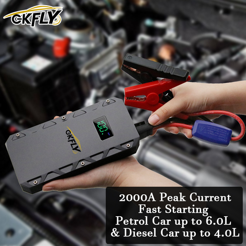 GKFLY – démarreur de saut de voiture, Charge d'urgence, démarrage de saut de batterie, batterie Portable, dispositif de démarrage, Booster 12V, chargeur automatique ► Photo 1/6