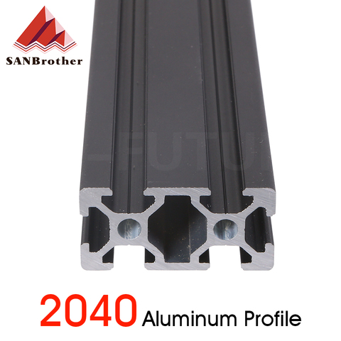 1PC noir 2040 norme européenne anodisé profilé en aluminium Extrusion 100-800mm longueur Rail linéaire pour CNC imprimante 3D ► Photo 1/5