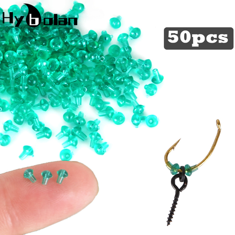 50pcs crochet arrêts perles carpe bouchon de pêche carpe verte pêche cheveux Chod Ronnie plate-forme Pop UP bouillette arrêt accessoires outil de matériel ► Photo 1/6