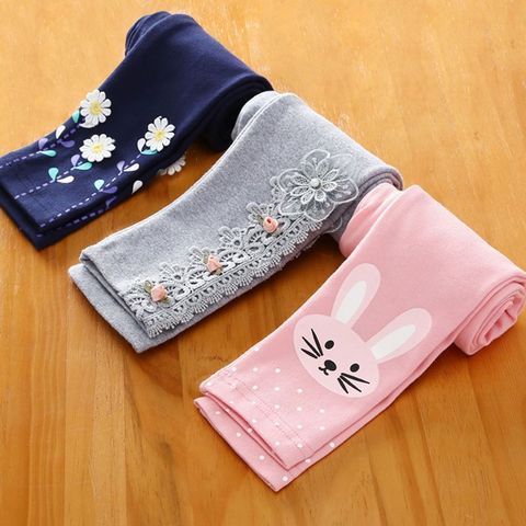 Leggings de printemps pour filles, pantalons en coton pour enfants, pantalons slim à motifs de dessins animés imprimés ► Photo 1/6