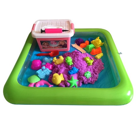 Plateau de sable gonflable multifonction d'intérieur, jouets pour enfants, jeu de sable, fournitures d'argile à modeler, accessoires de Table visqueux éducatifs ► Photo 1/6