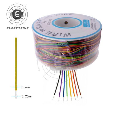 Un rouleau 280m 30AWG fil d'emballage en cuivre plaqué étain câble solide platine de prototypage cavalier isolation électronique conducteur fil connecteur ► Photo 1/6