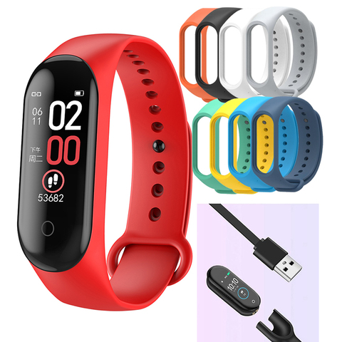 Bracelet connecté sportif M4, moniteur de pression artérielle, pour hommes et femmes, livraison directe ► Photo 1/6