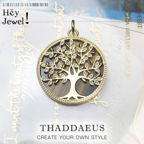 Pendentifs élaborés arbre d'or, 2022 printemps bijoux 925 en argent Sterling accessoires cadeau pour les femmes formes inspirées par la Nature ► Photo 1/6