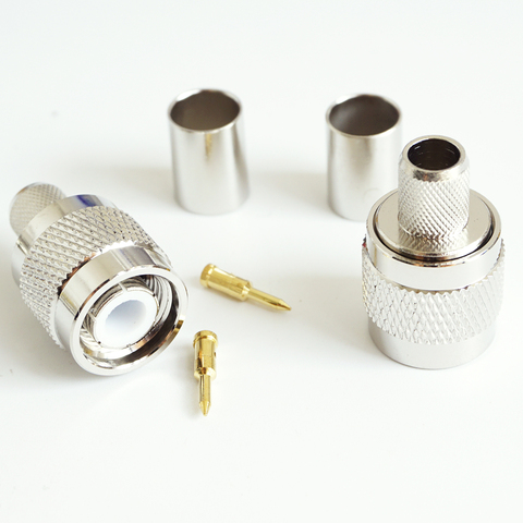 Connecteur Coaxial RF TNC mâle à sertir, pour RG5 RG6 LMR300 RG304 5D-FB, prise de câble adaptateurs coaxiaux en laiton nickelé ► Photo 1/6