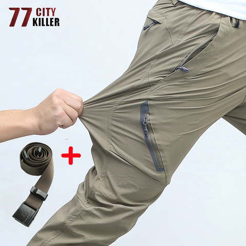 Pantalon de randonnée à séchage rapide pour homme, 77City Killer, Anti-coupure, résistant à l'usure, vêtement d'extérieur de voyage, jogging, extensible, imperméable ► Photo 1/6