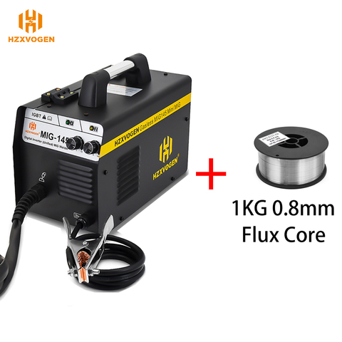 Soudeuse de MIG de Machine de soudure de 220V HZXVOGEN MIG145 avec le noyau 0.8-4mm de Flux de 1KG 0.4mm pour le fer sans gaz soudant ► Photo 1/6