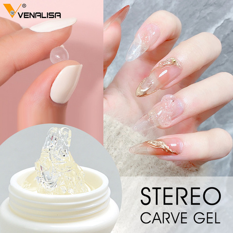 VENALISA 5D modélisation stéréoscopique sculpter Gel tremper hors UV LED 10g ongles peinture 3D Sculpture Transparent couleur Gel doux solide Gel ► Photo 1/6