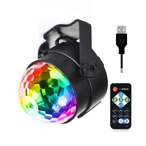 Projecteur de scène Disco pour voiture, maison, mariage fête extérieure avec Base Ajustable à distance, projecteur de scène USB DJ 5V ► Photo 1/6