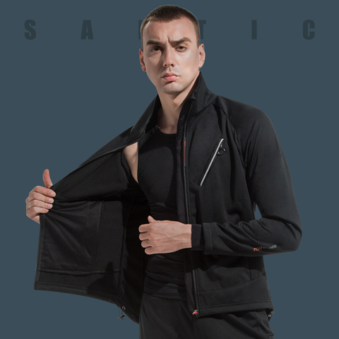 Santic – veste de cyclisme en polaire pour homme, coupe-vent et réfléchissant, style décontracté, taille asiatique, collection automne et hiver, WM0C01115 ► Photo 1/6