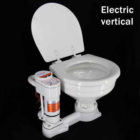 Toilettes en céramique pour Camping-Car, Yacht, Camping-Car, bateau à voile, spécial, toilettes électriques manuelles, pour véhicule, 12V 24V ► Photo 1/6