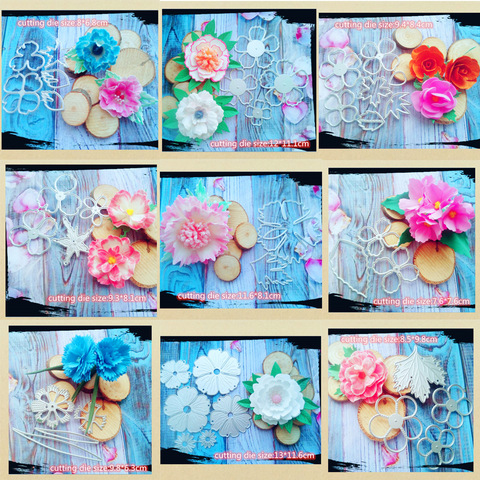 Matrices de découpe en métal, séries belles fleurs et feuilles, modèle de pochoir pour graver, bricolage, Scrapbooking, fabrication de cartes cadeaux d'album ► Photo 1/1