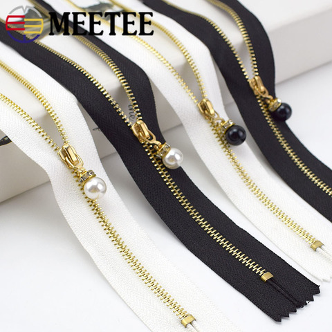 3 pièces Meetee 3 # métal fermeture éclair fin 20/30cm dents d'or longue fermeture à glissière pour sacs à coudre doudoune jupe accessoire de vêtements ► Photo 1/6