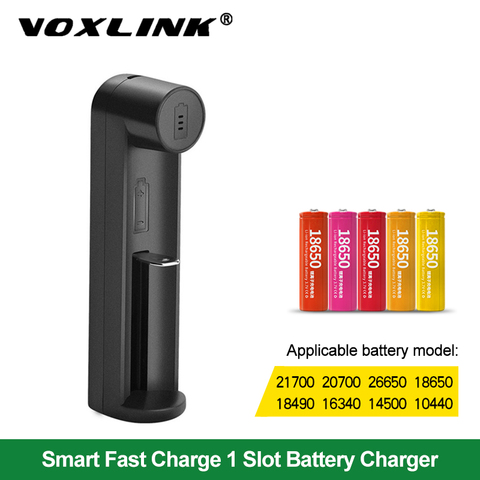VOXLINK 18650 chargeur de batterie Intelligent de charge 1 emplacement 3.7V 26650 18350 32650 21700 26700 26500 Li-ion chargeur De Batterie Rechargeable ► Photo 1/6