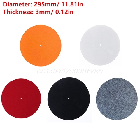 Tapis de plateau tournant en feutre tapis de glissement LP Audiophile 3mm d'épaisseur pour disque vinyle LP ► Photo 1/6