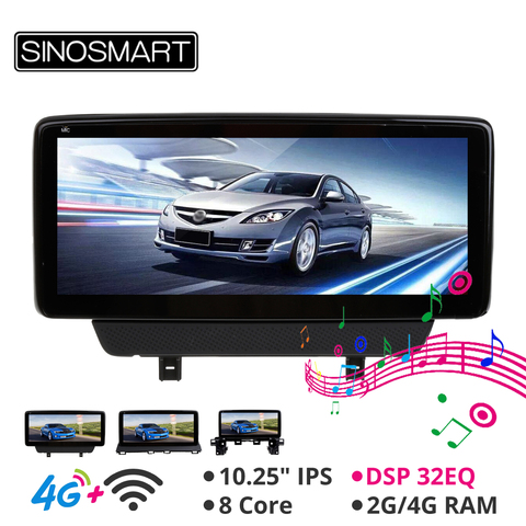 Sinosmart – Navigation GPS pour voiture, 10.25 pouces, DSP 32EQ intégré, pour Mazda 2 CX-3, pour Toyota Yaris IA 2016-2022 Axela CX-5 2013-2022 ► Photo 1/5