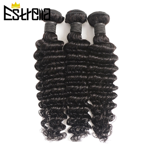 Tissage de cheveux Deep Wave péruvien 100% naturel Remy, couleur naturelle, 8-26 pouces, mèches de 1/3/4 ► Photo 1/6