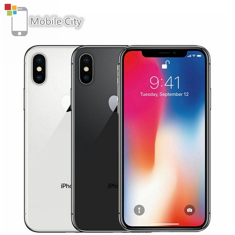 Apple iPhone X Face ID 4G LTE débloqué téléphones mobiles 64 GB/256 GB ROM 3GB RAM Hexa Core 5.8 