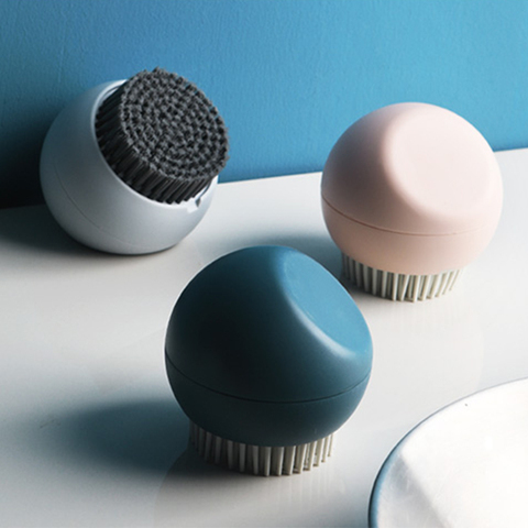ABS Silicone boule forme brosse de nettoyage plat outil de lavage ménage cuisine accessoires pour bol plaque Pot casserole ► Photo 1/6