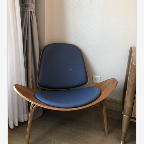 Chaise à trois pieds en tissu de contreplaqué cendré, Style nordique moderne, mobilier de salon ► Photo 1/6