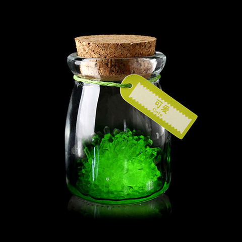 Bouteille porte-bonheur pour bricolage, matière première cristal 6 couleurs au choix artisanal, bouteille porte-bonheur besoin d'un bouchon en liège transparent, cadeaux créatifs ► Photo 1/6