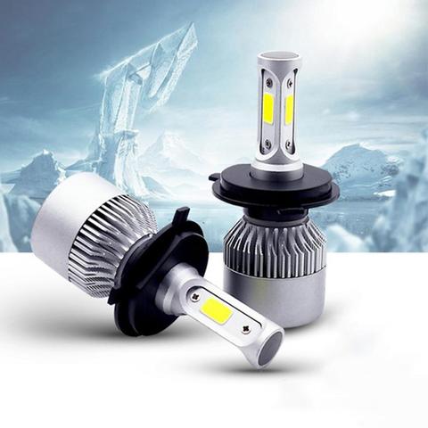 Phares de voiture LED S2 H1 H3 H4 H7 H8 H9 H11 H13 9005 9006 9012 9007 9004, 2 pièces ► Photo 1/6